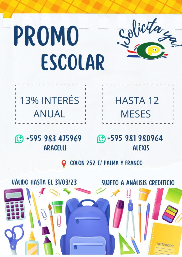 PROMO ESCOLAR !!